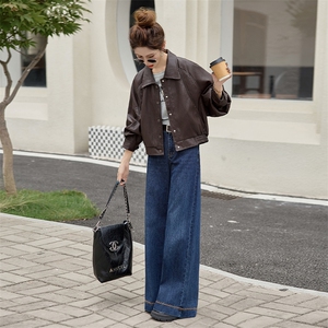 海宁皮衣外套女短款2025秋季新款宽松显瘦设计感小众pu皮夹克上衣图片