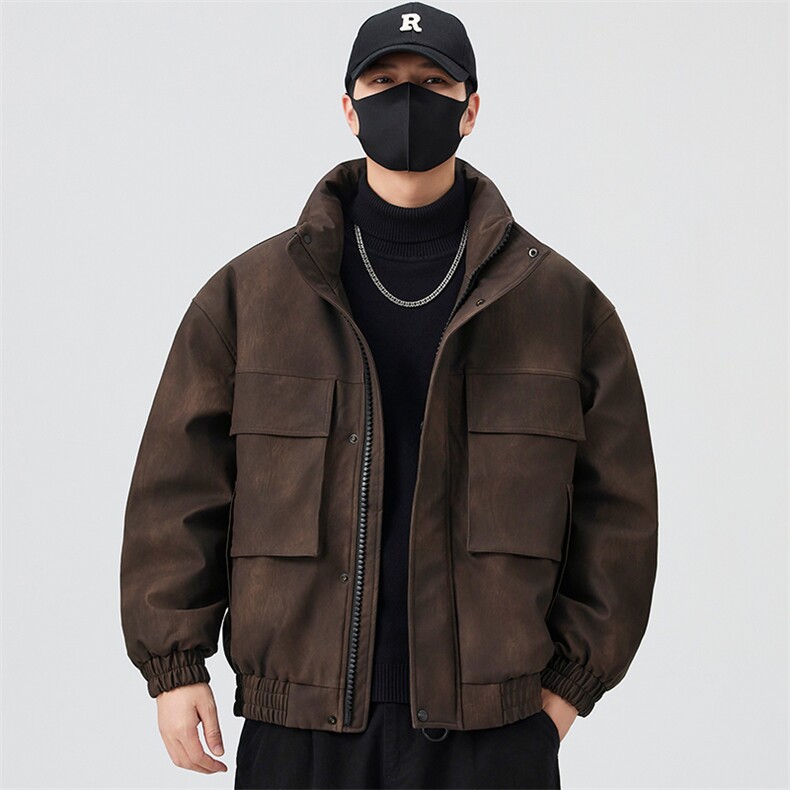 口罩风新标90白鸭绒2025时尚保暖皮羽绒服男YR6065-P280,男装羽绒服,电商D240-242