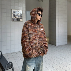 情侣美拉德油画渐变条纹毛衣男宽松开衫外套潮针织衫MY09573-P70，男装针织衫/毛衣，星座308B-2