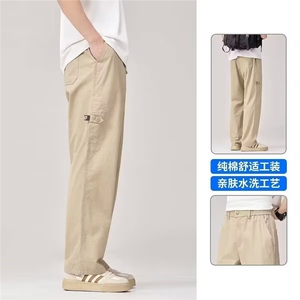 1506/QA490/P43青年日系潮牌百搭潮流工装长裤春秋季宽松直筒裤图片