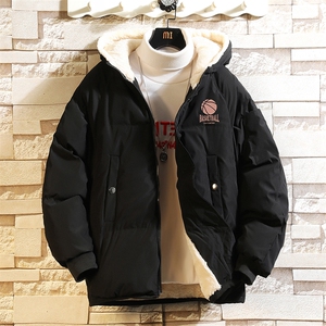 MY16237-P100 加厚加绒连帽衣男大码服男面包服男 砖墙挂拍图片
