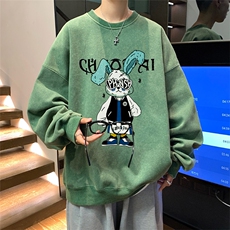 ！2023秋冬新款男士水洗圆领卫衣纯棉百搭上衣WYS109P45，男装卫衣，电商B220