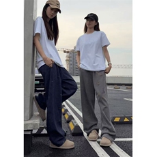 现货A2372-TP38秋冬款美式撞色休闲直筒重磅卫裤弯刀裤，男装休闲裤，星座515A