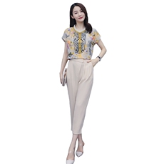 套装/套裙优雅时尚潮流短袖2022年夏季休闲圆领，女装套装/套裙，施恩睿棋