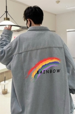 牛仔夹克男大码牛仔外套男茄克NJ77064-P60加绒款-P75，男装夹克，电商A040