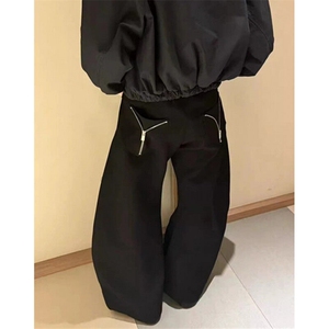 西装裤男女宽松显瘦休闲拖地裤潮流时尚常规阔脚裤 KX024图片