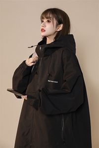 冲锋衣连帽夹克男宽松落肩纯色上衣外套DSA157B-JK727-P58图片