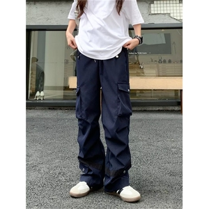 休闲裤男女韩版潮流高街帅气百搭口袋2024秋冬ins长裤K5784-P49图片
