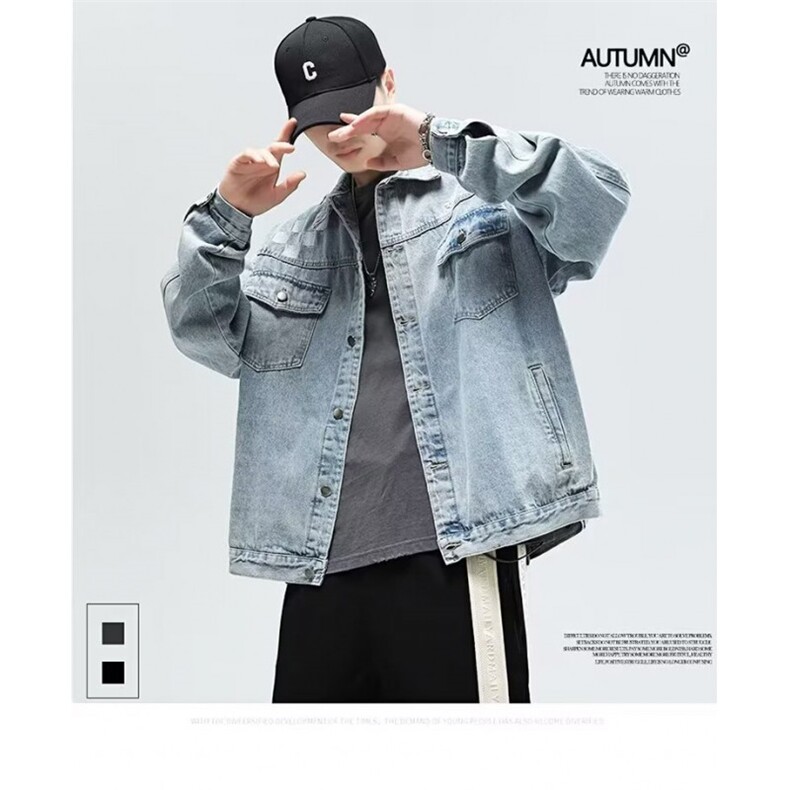 1506-1/JY80021/P44冬季美式复古水洗翻领牛仔夹克男潮牌宽松,男装夹克,星座1506-1