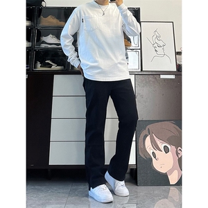 美式hiphop高街直筒重工艺水洗修身vibe牛仔裤货号K700P65图片