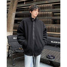 潮牌立领美式街头卫衣男女运动夹克外套双拉链设计JK8554-P70，男装夹克，星座1001-1