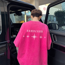 图案已注册夏季新款复古休闲短袖T恤男潮宽松水洗打底衫S023/P35，男装T恤，电商B209