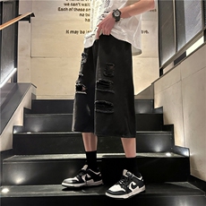 D2005-p45-控68现货宽松cleanfit牛仔裤七分裤黑暗，男装牛仔裤，星座116