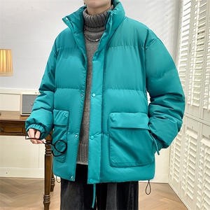 冬上新加棉加厚纯色棉服港风立领棉衣外套男女 8349-P115控价158图片
