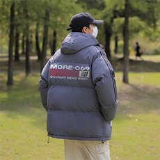 已注册拼三条杠面包服宽松男女情侣羽绒棉连帽棉衣C408M1239P100，男装棉衣，电商C408(原B339-1)