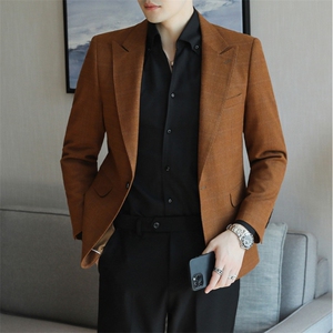 26做货-男士休闲西装修身韩版西服外套小西装上衣DX6933P165图片
