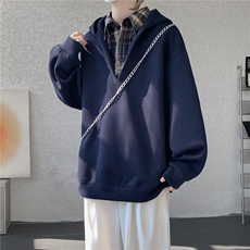 现货WY10178-特p58加绒P68重磅卫衣大码假俩件连帽衫美式外套，女装短外套，电商A059