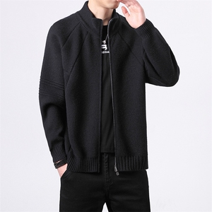 【抖音得物】2025秋季时尚毛衣针织开衫立领男士宽松长袖,男装针织衫/毛衣,电商A113