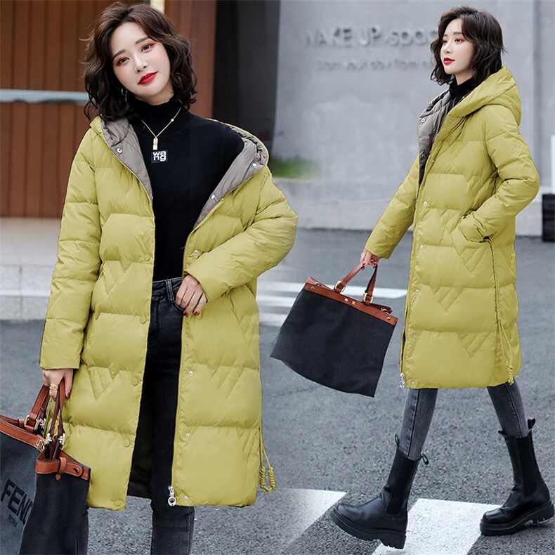 新冬装2022长款羽绒服服韩版时尚束腰款女羽绒服外套90%大气款,女装羽绒服,时尚俏佳人
