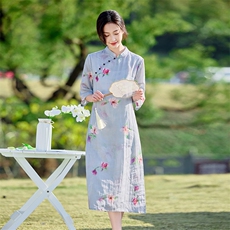 2026年春季苎麻文艺/优雅旗袍，女装汉服/婚纱/旗袍/礼服，江南依恋