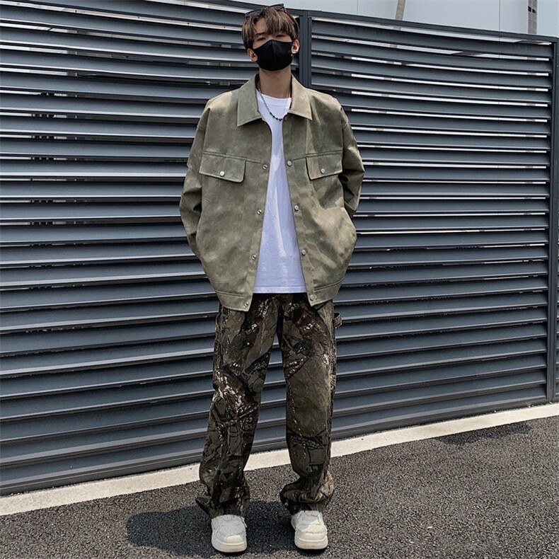 港风高街痞帅男装外套美式短款潮牌工装皮衣夹克DSA157B-J230-P90,男装夹克,电商A157B