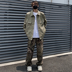 港风高街痞帅男装外套美式短款潮牌工装皮衣夹克DSA157B-J230-P90，男装夹克，电商A157B