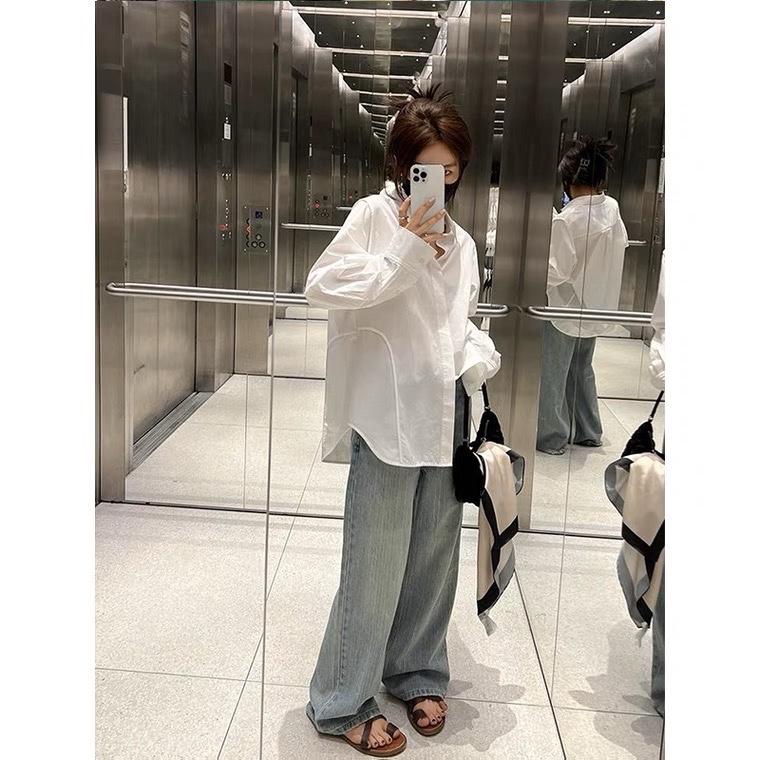 2023春季新款韩版宽松显瘦气质慵懒高级衬衫,女装衬衫,L·H·X