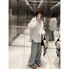 2023春季新款韩版宽松显瘦气质慵懒高级衬衫，女装衬衫，L·H·X