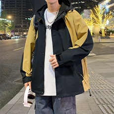 2024春秋新款冲锋衣连帽夹克户外工装日系百搭撞色外套JK2363-P75，男装夹克，电商A128