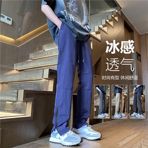 2025夏季新款机能拉链潮流薄款小脚冰丝裤B315-K24172-特p30控58图片