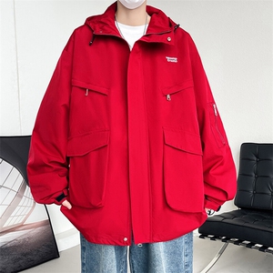 工装潮户外刺绣情侣款夹克春季冲锋衣男连帽外套A266-JK8019-P55图片