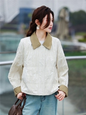 撞色翻领短款外套女春季2026新款小个子时尚减龄百搭高端上衣，女装短外套，鑫源服饰