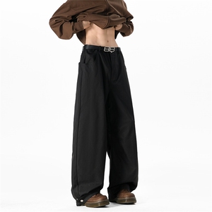 2025春季白色裤子休闲宽松弯刀裤 A521特P45控78图片