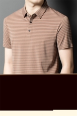 F9995男士2024年夏季新款短袖T恤青年时尚条纹polo衫体恤翻领，男装T恤，电商B360