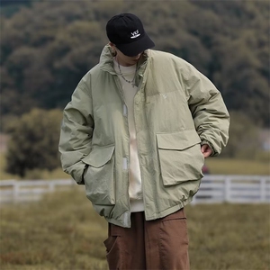 美式高街棉服男冬季痞帅宽松面包服外套潮牌设计感棉衣图片