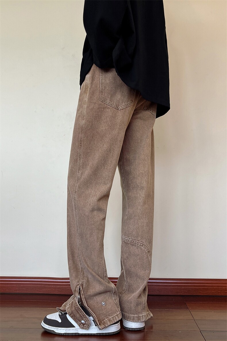 秋冬美式高街棕色加绒加厚牛仔裤货号K658P60控78（加绒P75控98）,男装牛仔裤,电商A063