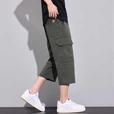 青少年男夏装工装裤短裤薄款过膝宽松休闲七分裤马裤子Z2537-P40，男装牛仔裤，星座509