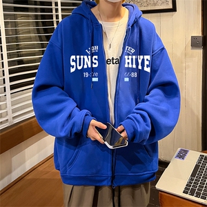 直播品质460克重磅美式印花加厚宽松连帽卫衣开衫外套KS137-特P45图片