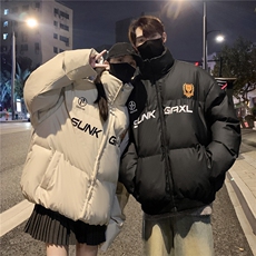 情侣装冬装大领子pu软皮棉服棉衣休闲加厚外套男女G1109P128，男装棉衣，电商A339