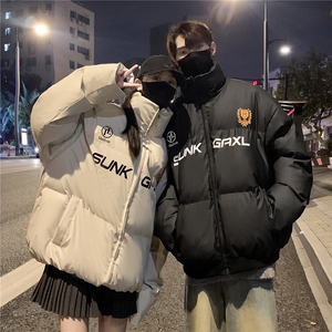 情侣装冬装 大领子pu软皮棉服 棉衣休闲加厚外套男女 G1109 P128图片