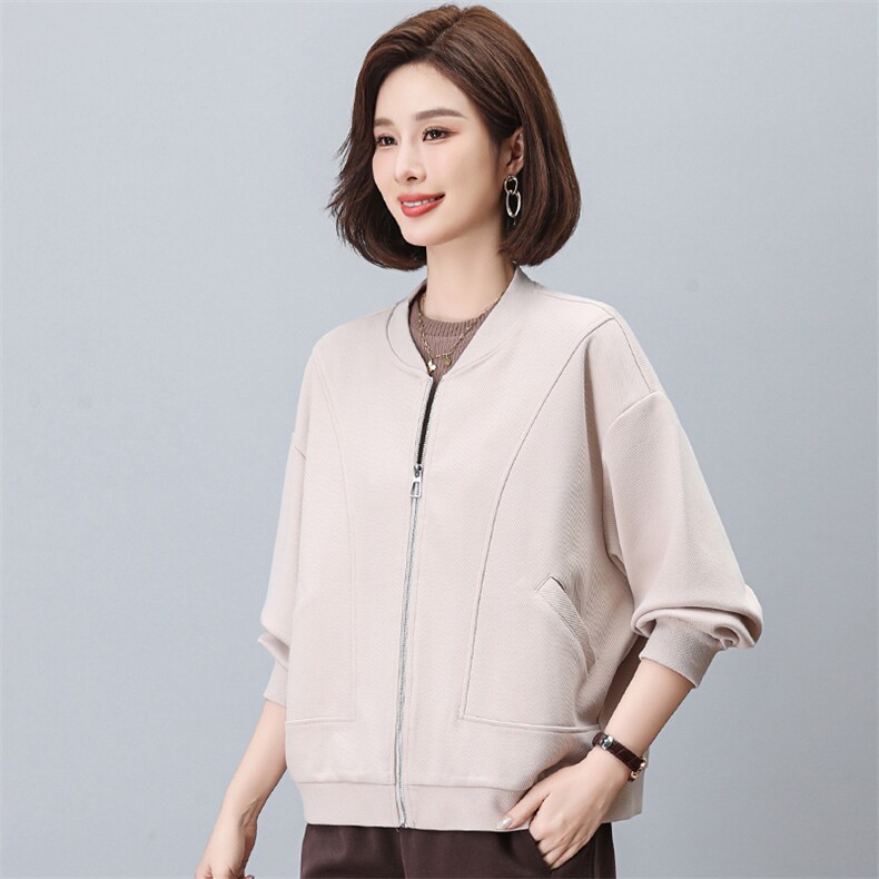 短款外套女2024年新款秋季棒球服妈妈装洋气夹克春秋休闲早秋上衣,女装短外套,独衣靓