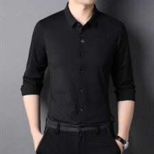 BP21613钱塘2020-2中年男士时尚休闲纯色百塔长袖简约衬衫货稳P75，男装衬衫，钱塘207-2