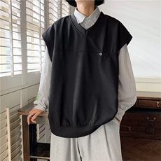 潮牌无袖t恤宽松坎肩马甲2022外穿篮球运动背心男W4864-P30，男装背心/马甲，星座512-2
