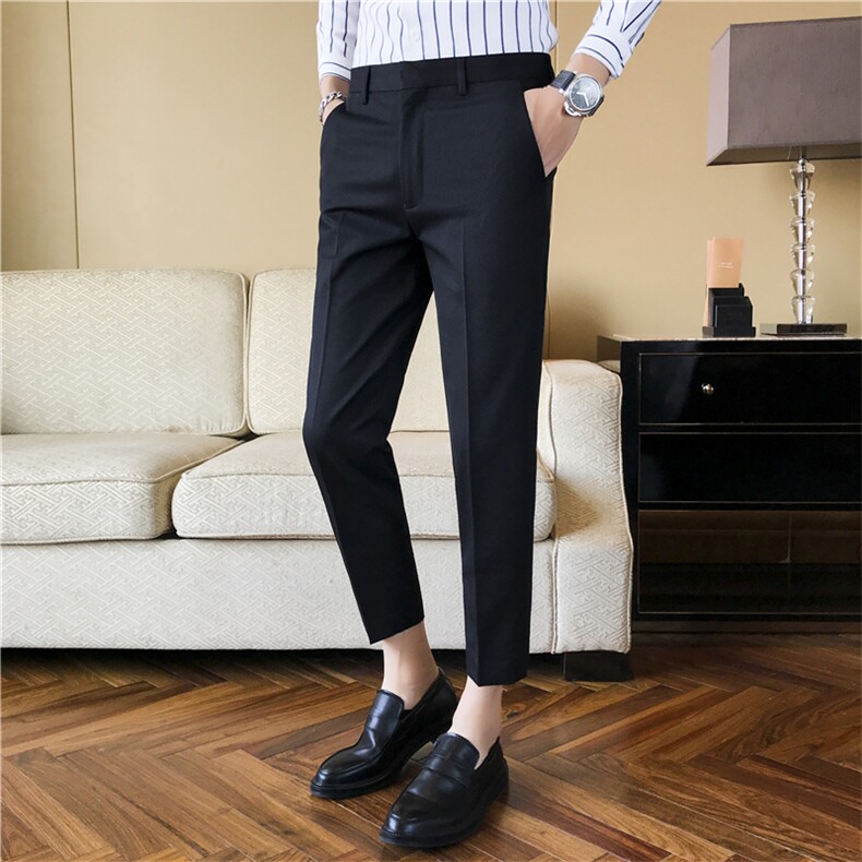 裤子男韩版潮流秋冬季新款九分小西裤男士修身垂感西装裤休闲长裤，男装西裤，星座505-2（原电商A260-1)