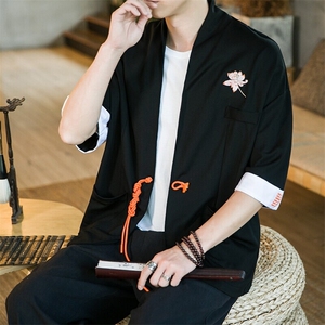 夏季 风改良外套绣花宽松汉服道袍中性新中式潮 JK23/P65图片