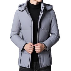 中年男灰鸭绒脱卸帽羽绒服男冬季休闲爸爸冬装外套SFT90508-P280，男装羽绒服，电商B212（原钱塘6029）