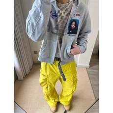 春秋新款美式复古潮牌印花开衫卫衣男女宽松连帽街头潮流卫衣外套，女装短外套，四季星座505