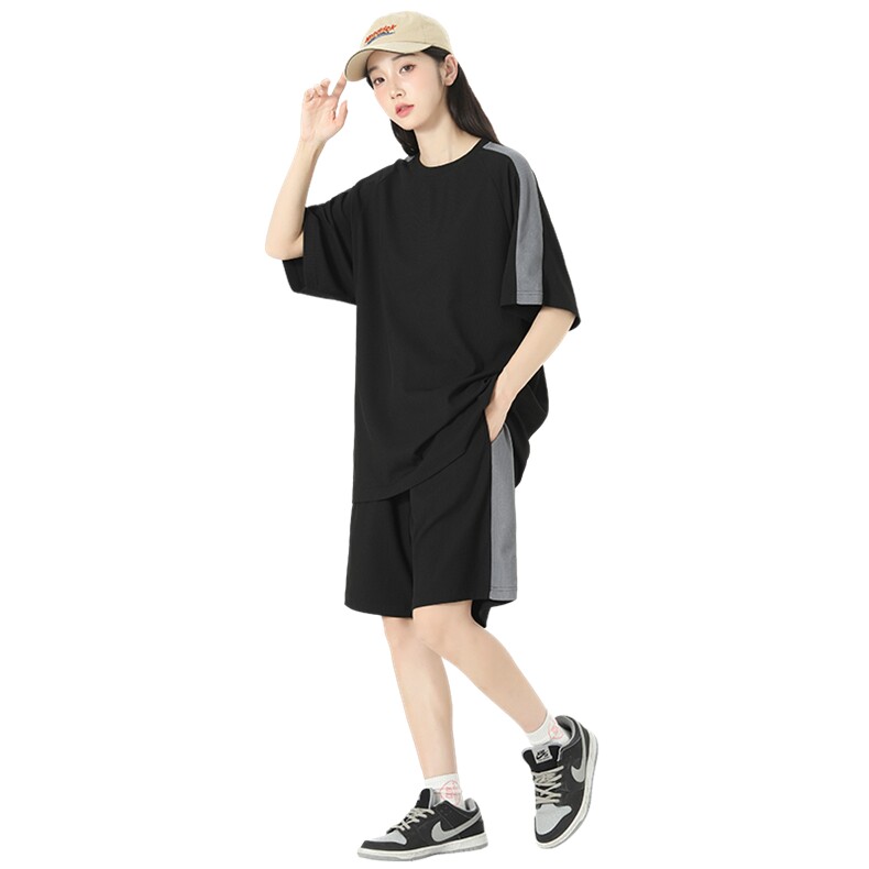 女模夏季新款现货主推大码冰丝港风情侣休闲运动套装男S07P50,男装休闲套装,电商B226-2（原B217-2）