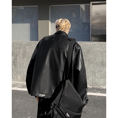 JK07-P108春秋高街PU皮夹克男女休闲外套潮流百搭上衣，男装夹克，电商B327