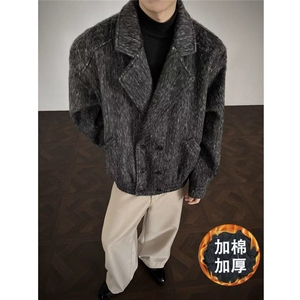 现货加棉加厚翻领简约CIEAN FIT复古潮流宽松外套N60-P125控178图片